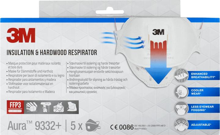 Actual product image 3M Respirator, white (FFP3, 5 x)
