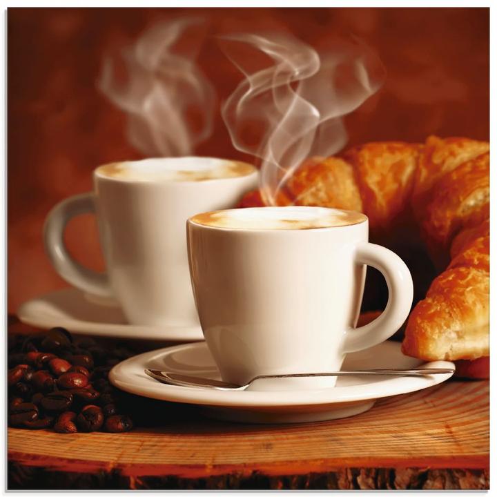 Immagine prodotto Artland Foto in vetro Cappuccino e cornetto fumanti T5XO (20x20 cm)