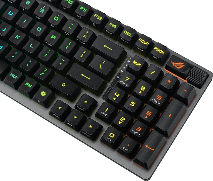 Image du produit ASUS Tastatur ROG Strix Scope II 96 RX Wireless BLK (DE, Sans fil, Filaire)