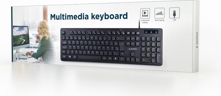 Image du produit Gembird Clavier multimédia disposition US noir (DE, Filaire)