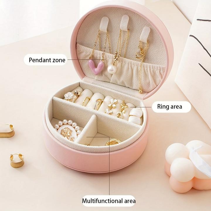 Produktbild Only-Bags.Store Reisefreundlicher, schicker Mini-Schmuck-Organizer aus Kunstleder – tragbare und hübsche