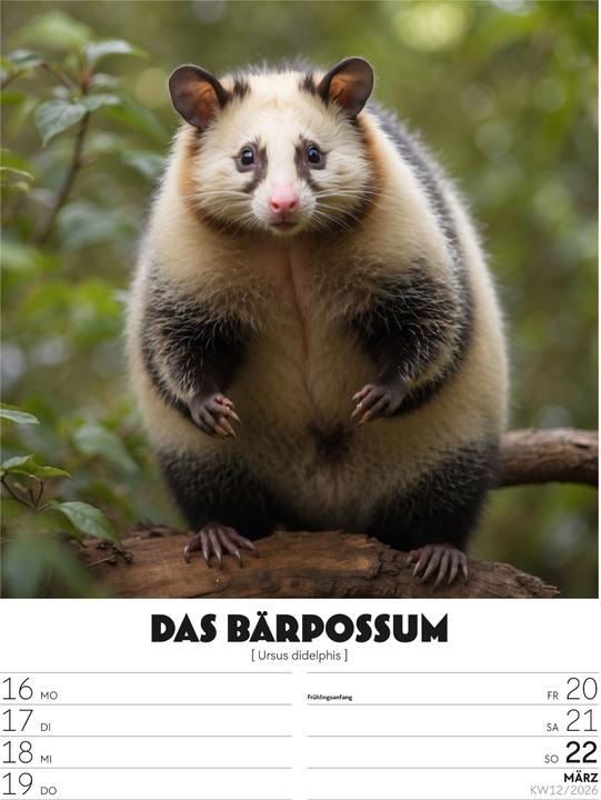 Immagine prodotto Verrücktes Tierleben - Wochenplaner mit KI-Bildern Kalender 2026 (25 x 33 cm, Tedesco)