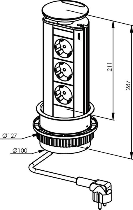 Actual product image Schulte Evoline Port (3 x, CEE 7/3, 2.50 m)