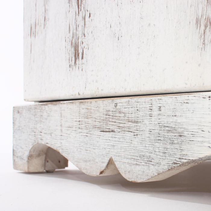 Image du produit Swisshandel24 Commode Table de chevet Table de téléphone, 63x35x29cm, Shabby-Look, Vintage - blanc (63 x 35 x 29 cm)