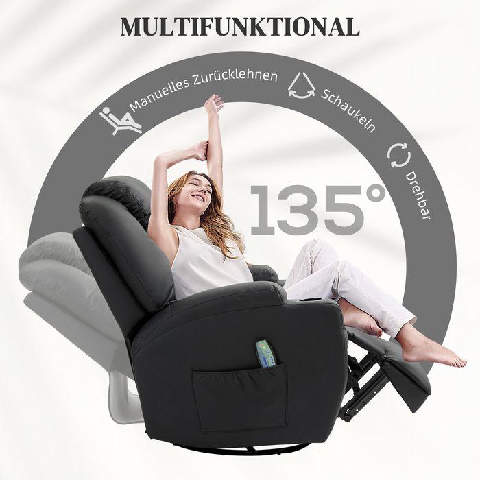 Immagine prodotto Swisshandel24 Poltrona relax funzione massaggio funzione reclinazione elettrica, funzione dondolo, sistema di