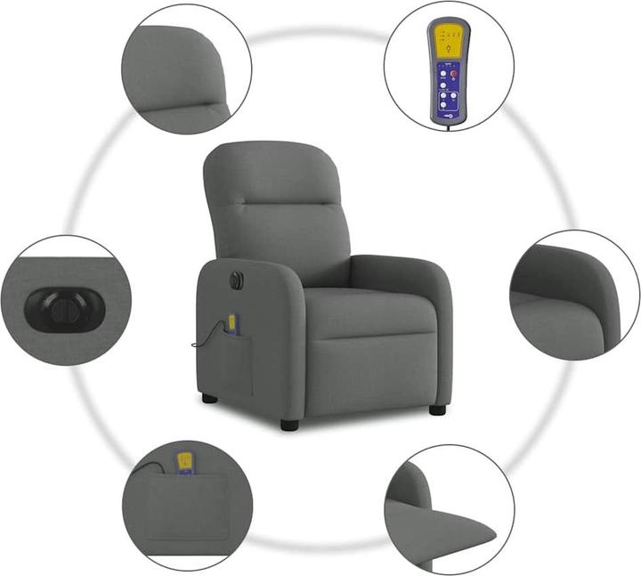 Produktbild VidaXL Massagesessel Elektrisch Dunkelgrau Stoff