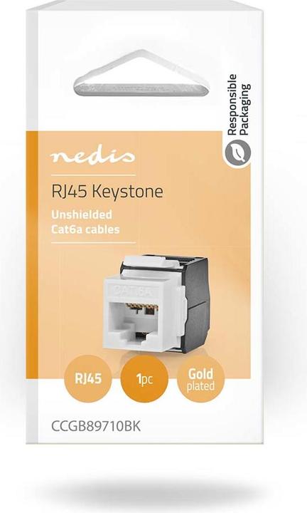 Image du produit Nedis Keystone | CAT6a | RJ45 femelle | U/UTP | ABS | Boîte (U/UTP, CAT6a, 0.04 m)