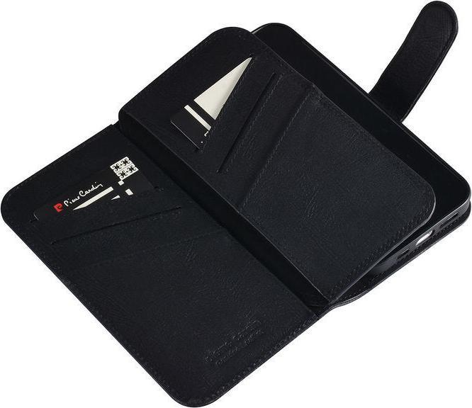Image du produit Pierre Cardin Étui iPhone 13 - Book Case en cuir véritable noir & 9 fentes pour cartes No.183 (Apple iPhone 13)