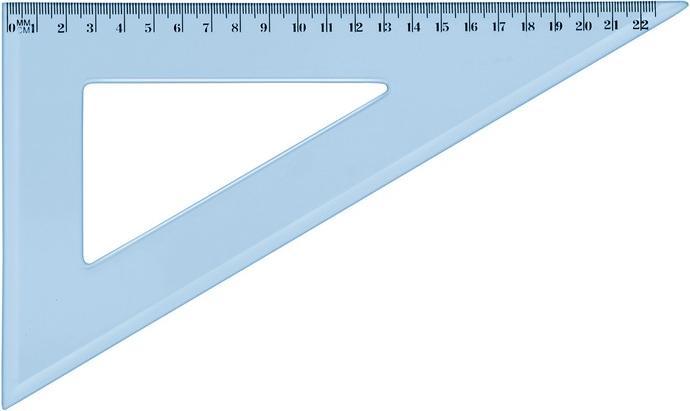Actual product image Wonday Drawing triangle 60 degrees, 210 mm, made of plastic, blue (220 mm)