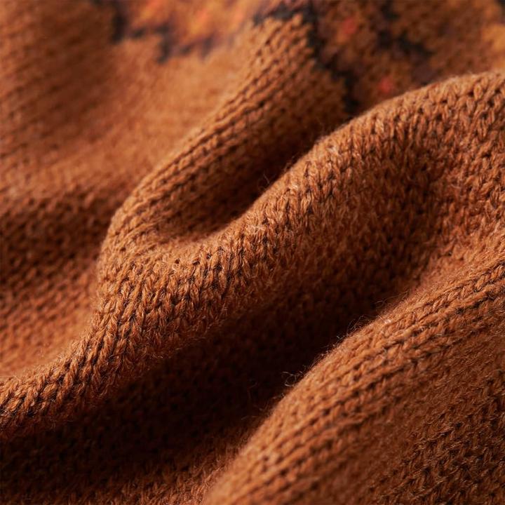 Actual product image VidaXL Children's jumper knitted cognac 116,Material: 100 (116)