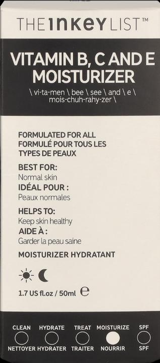 Produktbild The Inkey List Vit B,C Og E Moisturizer (50 ml, Gesichtswasser)