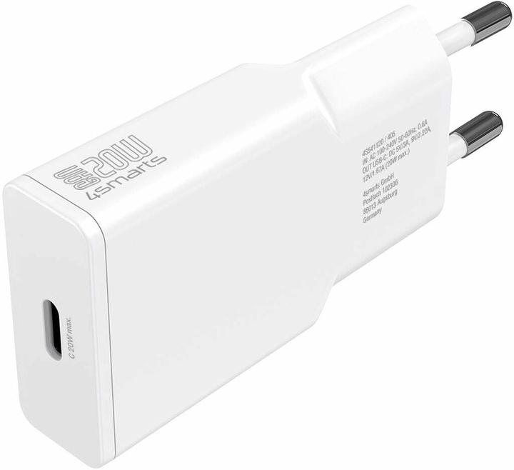 Actual product image 4smarts Power charger PDPlug Slim 20W GaN 1C and USB-C cable 1.5m white (20 W)