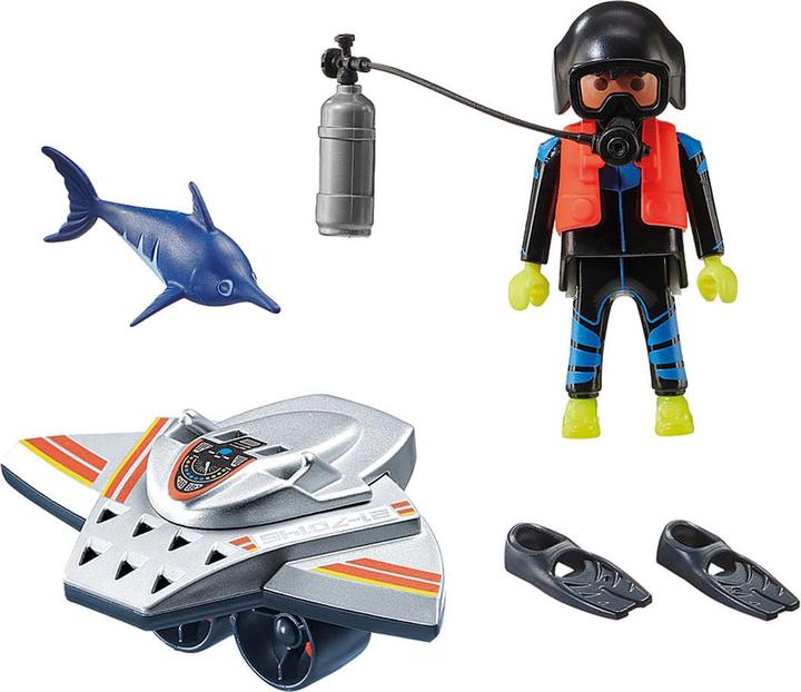 Actual product image Playmobil 70145 Diving scooter in the rescue mission (70145, Playmobil City Life)