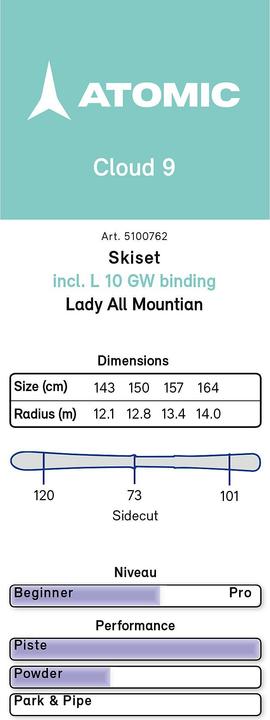 Produktbild Atomic Cloud 9 + L 10 GW (157 cm, Mit Bindung)