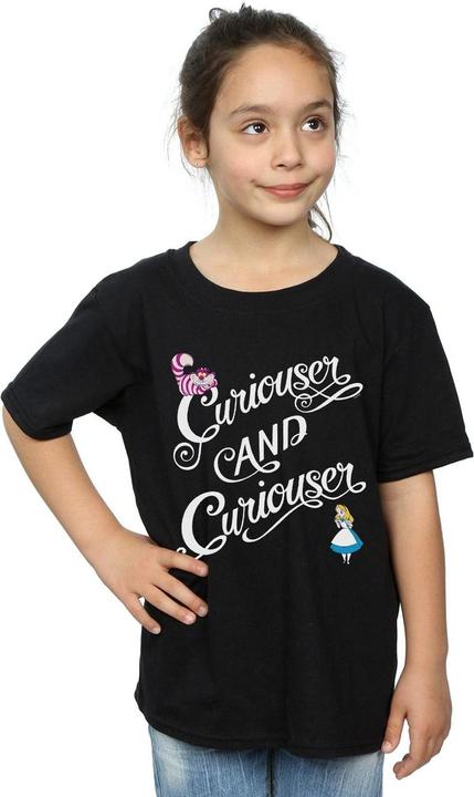 Actual product image Alice In Wonderland Girls Curiouser And Curiouser Cotton T-Shirt (140, 146)