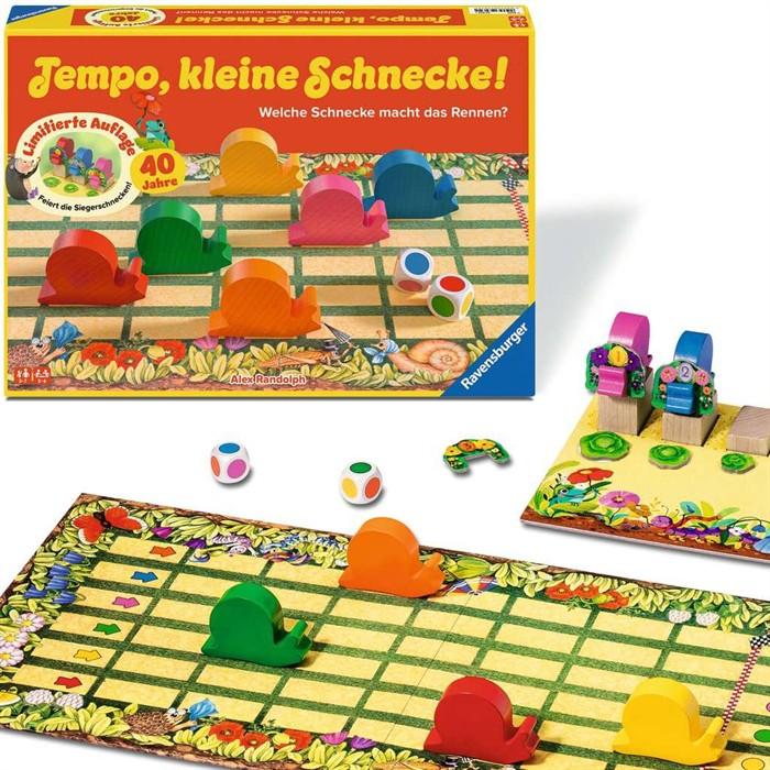 Produktbild Ravensburger Kinderspiel 23034 - Tempo kleine Schnecke 40 Jahre Jubiläum, beliebtes Schneckenrennen (Deutsch)