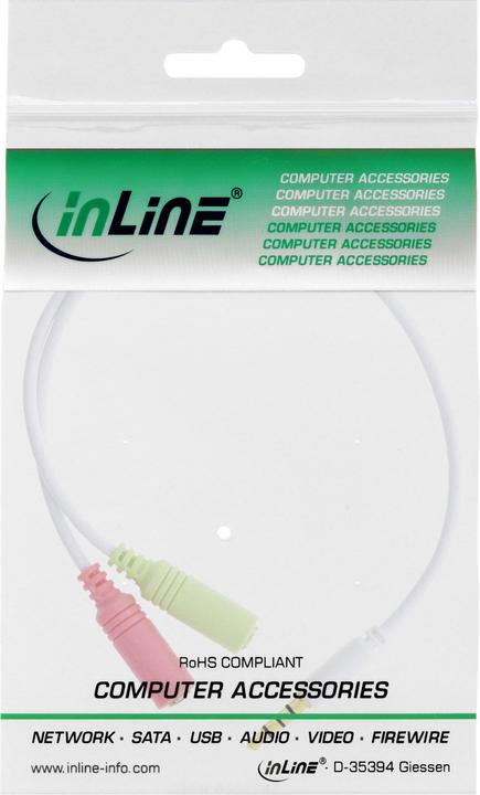 Immagine prodotto InLine Cavo adattatore per cuffie audio (0.15 m, Connettore da 3,5 mm (AUX))