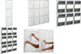 Produktbild Helit Wanddisplay PLACATIV, 3 Fächer DIN A4 hoch, glasklar Fachtiefe: 35 mm, SAN Material (A4 hoch)