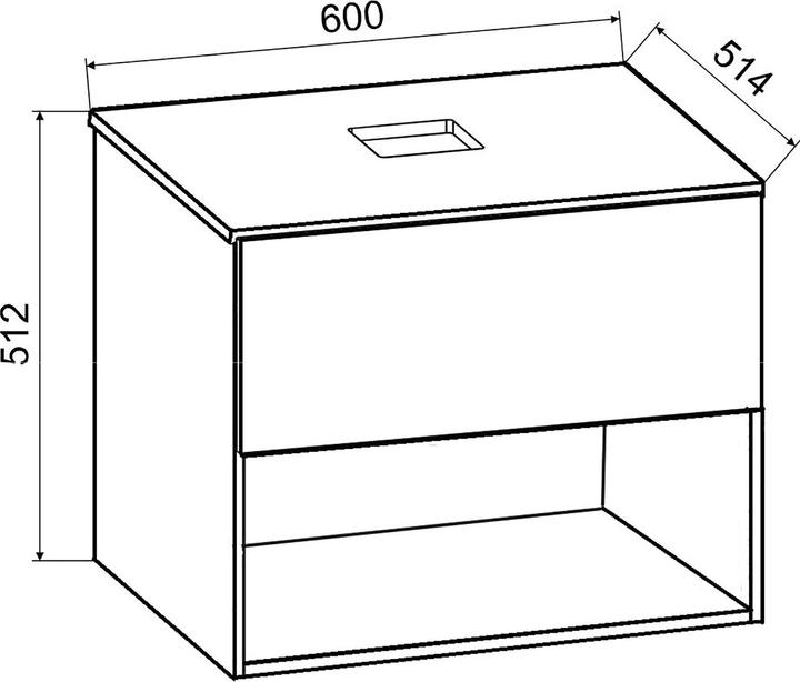 Immagine prodotto VCM Blocco bagno 2 pezzi cassetto lavabo "Lendas II" mobili da bagno