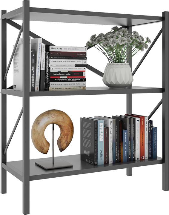 Produktbild VCM Holz Metall Aufbewahrung Stand Regal Bücherregal Deko Bücher Standregal Insasi 2 (66 x 34 x 85 cm)