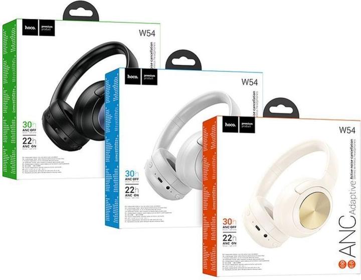 Produktbild Hoco Wireless headphones wireless headphones bluetooth ANC W54 milky white (ANC, 30 h, Kabellos)
