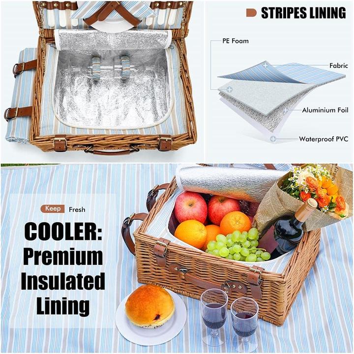 Actual product image HappyPicnic Picknickkorb-Set mit Kühlfach für 2 Personen