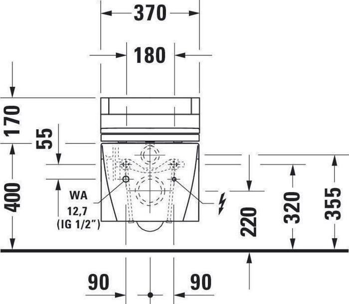 Produktbild Duravit Wand-WC STARCK 2 tief, 375x620mm, SensoWash weiss