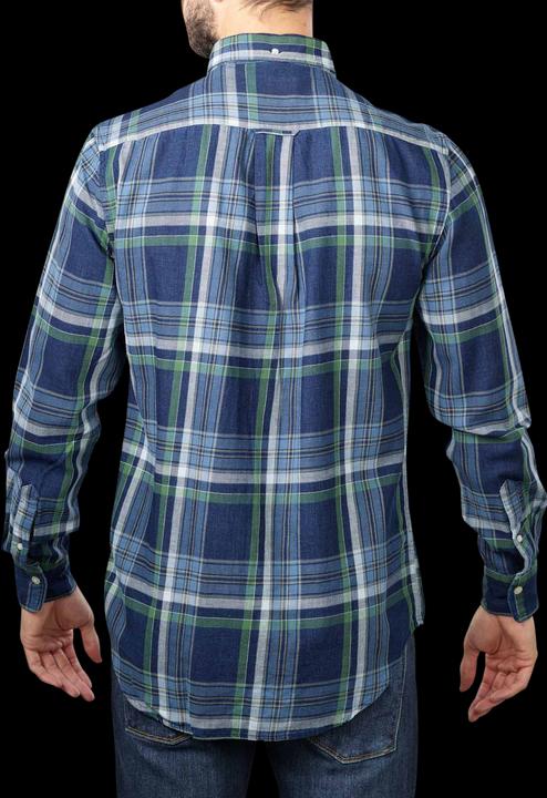 Produktbild GANT Indigo Twill Check Shirt Long Sleeve Dark Indigo (M)