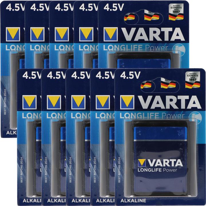 Actual product image Varta Longlife Power former High Energy 4912 flat battery 4,5V, MN1203, 3LR12, 3LR12P 10er Box (10 pcs., 3R12, 6100 mAh)