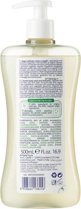 Actual product image Chicco Mild shower gel and shampoo 0m+