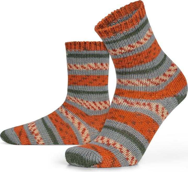 Normani 2 Paar Gestrickte Wollsocken Bunt-geringelt - 9093