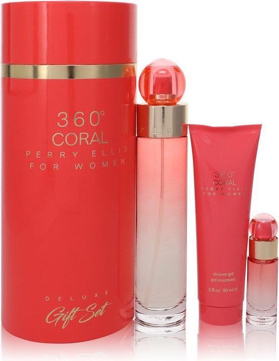 Produktbild Perry Ellis 360 Coral by Gift Set -- 3.4 oz Eau de Parfum Spray +.25 oz Mini EDP Spray (100 ml)