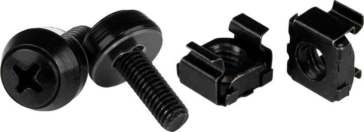 StarTech M5 x 12mm - Schrauben und Käfigmuttern - 100er Pack - Schwarz - M5 Montageschrauben und Kastenmu...
