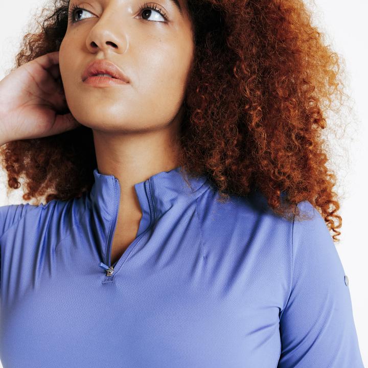 Actual product image Fouganza Reit-Poloshirt kurzarm Damen blau (XS)