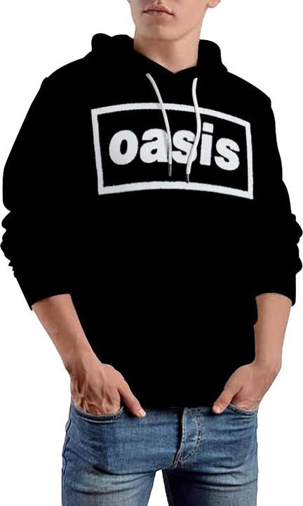 Actual product image Oasis Unisex Adult Decca Logo Pull Over Hoodie (L)