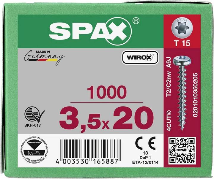 Actual product image Spax Chipboard screws PH T15 3,5x20 mm (1000 Screws per piece)
