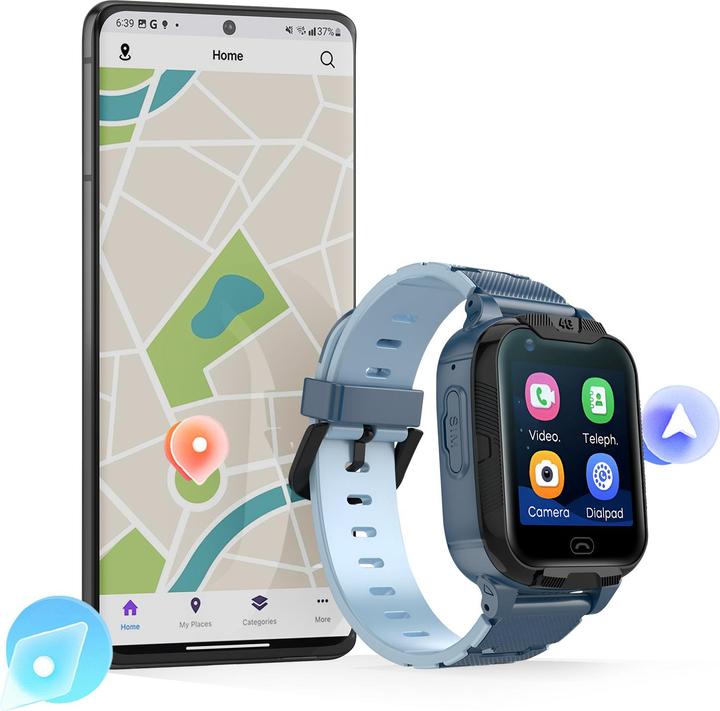 Produktbild Maxlife Smartwatch 4G MXKW-350 blau GPS WiFi (14 mm)