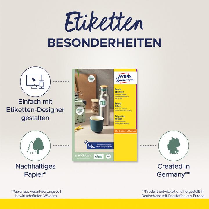 Image du produit Avery Runde Etiketten