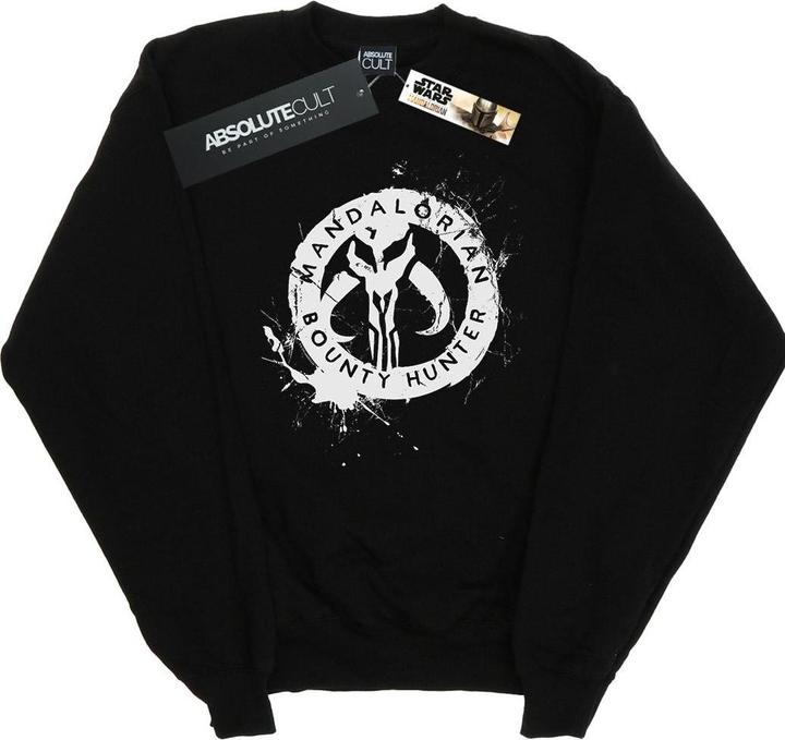 Star Wars The Mandalorian Bounty Hunter Splatter Skull Sweatshirt (S)