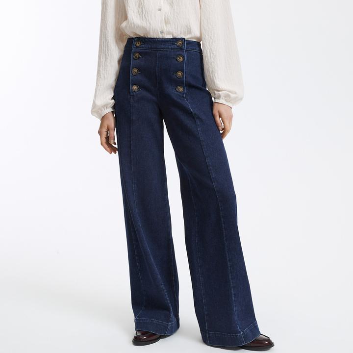 Produktbild La Redoute Collections Weite High-Waist-Jeans mit Hosenklappe (M)