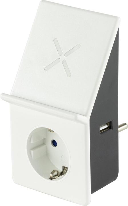 REV USB-Ladeadapter mit Wireless Charging + 1x Steckdose (10 W)