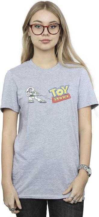 Actual product image Disney Womens/Ladies Toy Story Buzz Pulling Logo Cotton Boyfriend T-Shirt (4XL)
