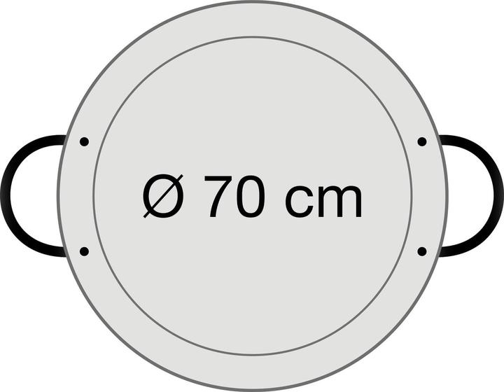 Actual product image All'Grill Paella pan polished steel Ø 70 cm (70 cm, Paella pan, Steel)