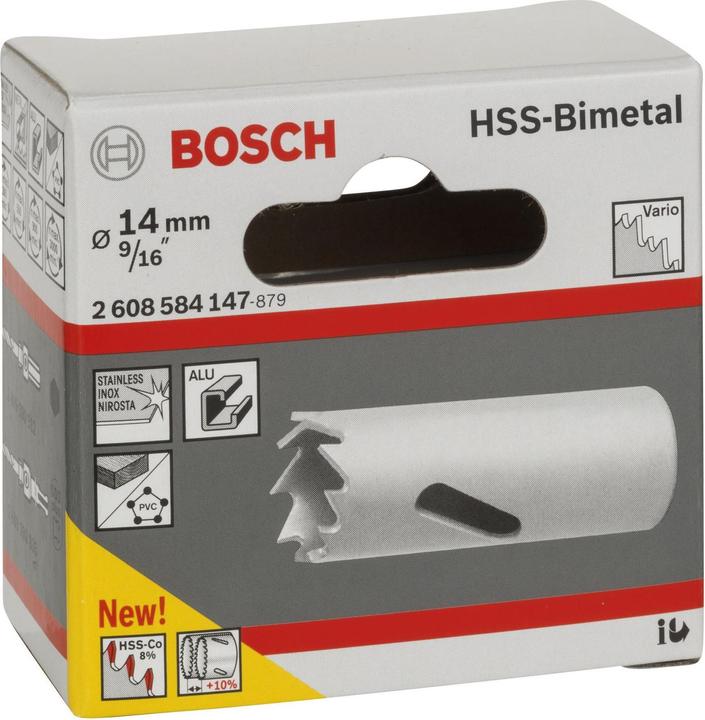 Immagine prodotto Bosch Professional Zubehör Sega a tazza HSS bimetallica per adattatore standard, 14 mm, 9/16". (14 millimetri)