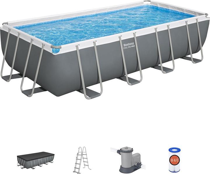 Actual product image Bestway Power Steel Frame Pool Komplett- Set, mit Sandfilteranlage, 549x274x122 (549 x 274 x 122 cm)