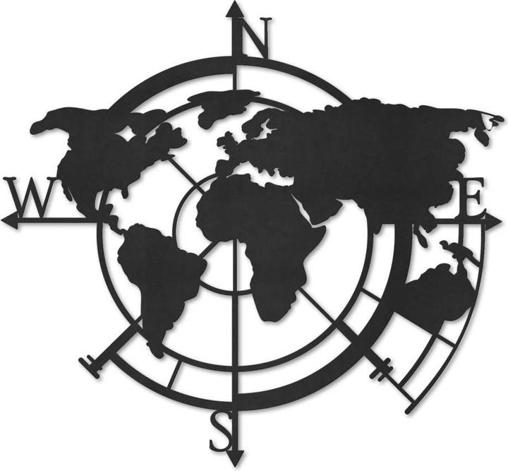 Immagine prodotto Trenddeko Mappa del mondo punti cardinali 02 (50 x 48 cm)
