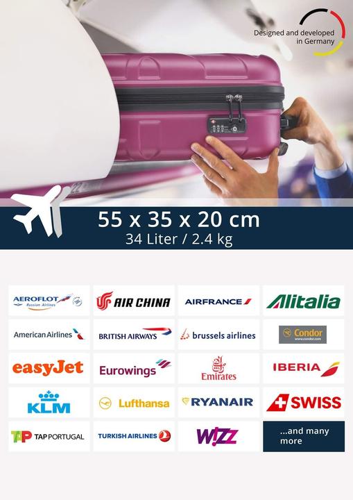 Immagine prodotto Suitline Handgepäck Hartschalen-Koffer (34 l, Bagaglio a mano (fino a 50 litri))