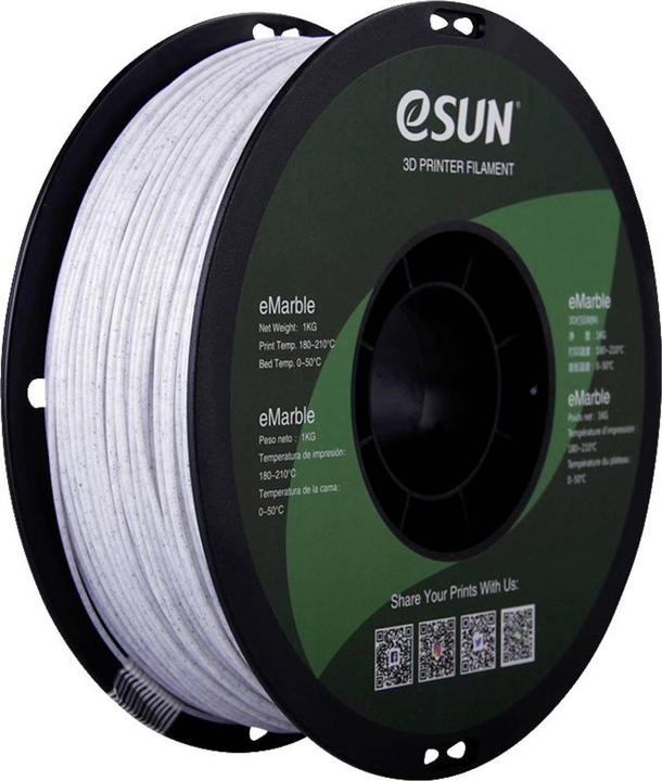 Produktbild eSUN eMarble Filament (PLA, 1.75 mm, 1000 g, Weiss)