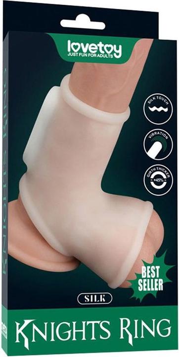 Productafbeelding Lovetoy Zijden Ridderring - Vibrerende Penishuls - Wit