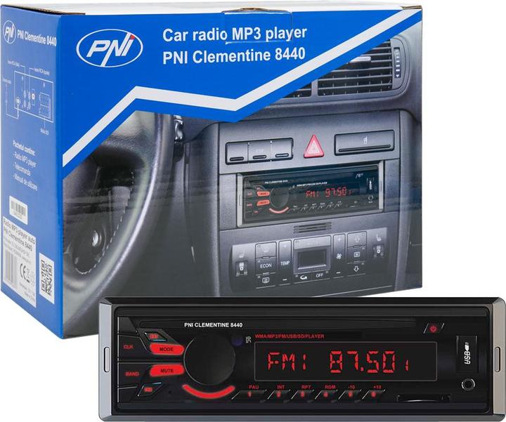 Actual product image PNI Car MP3 player radio Clementine 8440, 4x45 W, 12 V, 1 DIN, with SD, USB, AUX, RCA